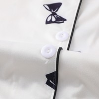 Set piyama wanita 2 potong pinggang elastis, pakaian tidur kancing bawah dengan celana kaki lebar Logo depan pakaian panjang dengan saku musim panas