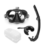 Monture de caméra Lunettes de chasse sous-marine à faible volume Masque de plongée gratuit Ensemble de tuba avec étui Eva
