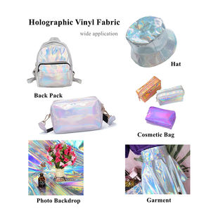 Cuir PU holographique brillant réfléchissant effet miroir laser pour la fabrication de sacs fourre-tout - Product Image 4