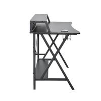 Bureaux d'étude modernes pour la maison et le bureau Table d'ordinateur en bois sur pieds métalliques Table de jeu pliante avec éclairage LED RVB