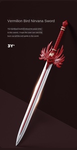 Lot de 4 sabres et boucliers de jeu de rôle en mousse PU, style Oiseau Vermilion des Quatre Bêtes Sacrées, légers, 23,62 pouces - Product Image 3