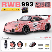 Modèle de voiture miniature en métal 1:24 RWB 993 avec son et lumière, jouet de collection avec télécommande