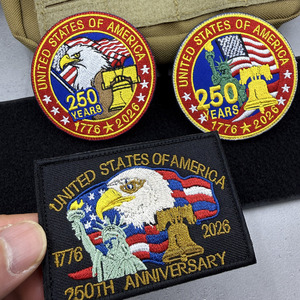 <span class=keywords><strong>Patch</strong></span> brodé commémoratif du 250e anniversaire avec fixation auto-agrippante aux États-Unis - Product Image 3