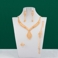 Perhiasan modis 18 k perhiasan lapis emas kalung trendi set perhiasan Tiongkok