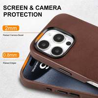 Étui de téléphone en cuir, Étui de téléphone en cuir pleine fleur, Étui magnétique en cuir de style professionnel pour iPhone 18 Pro