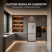 Armoires Modulaires Gris Clair Sur Mesure, Tiroirs de Rangement Intelligents, Conception Directe d'Usine pour Toute la Maison