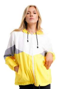 Chaqueta universitaria de verano a la moda para mujer, cortavientos con capucha fina, patrón de cuello levantado, decoración de talla grande elegante - Product Image 2