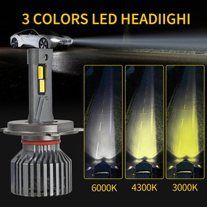 Tres colores alto coche Led bombillas Luces LED Auto ventilador Canbus H1 H3 H4 H7 H11 9005 9006 faro coche LED faro - Product Image 2