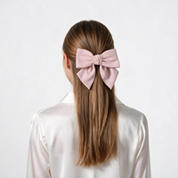 WENNAN Jepit Rambut Pita Besar Warna Pink Solid, Jepit Rambut Pita Besar untuk Wanita dan Anak Perempuan, Aksesoris Rambut Manis