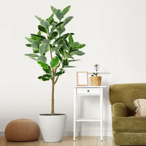 Indoor Home Decor Artifical Palm Real Touch Leaf Artificial Rubber Plant Tree