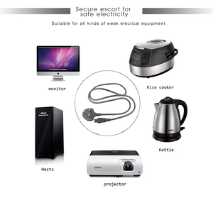 Interior 3 Pin Uk Inglaterra Enchufe Iec320 C5 Cable de alimentación Cable de extensión de oficina portátil - Product Image 5