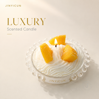 Bougie parfumée artisanale au parfum de gâteau aux fruits, en cire de soja, design dessert, décoration framboise mangue, pour décoration intérieure, boutique de cadeaux, OEM personnalisé