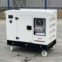 Générateur diesel silencieux 8000W 8kVA 8kW, groupe électrogène diesel 220V/380V à tension commutable, générateur portable pour alimentation de secours d'urgence