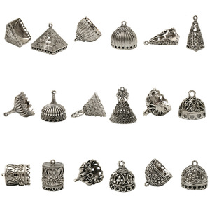 Vente directe d'usine Inde : Perles de bijoux en alliage argenté antique à franges, en forme de lanterne, pour boucles d'oreilles et chapeaux de perles, motif <span class=keywords><strong>cage</strong></span> à oiseaux tridimensionnelle - Product Image 3