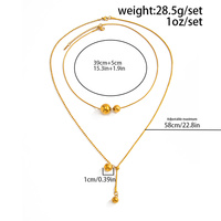 Colliers tendance en acier inoxydable avec pendentifs boule pour femmes, accessoires étanches en PVD 18K, bijoux de mode pour le cou, cadeaux