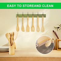 Ensemble d'ustensiles de cuisine en bambou biodégradable écologique ustensiles de cuisine cuillère en bois spatule pelle-outil d'accessoires de cuisine