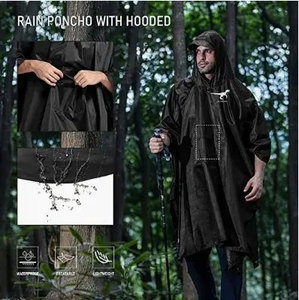 Impermeabile Lungo <span class=keywords><strong>da</strong></span> <span class=keywords><strong>Uomo</strong></span> con Cappuccio Comodo e Ampia Visiera, in Poliestere Impermeabile Foderato con Decorazione Logo - Product Image 6