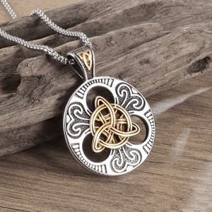 Celtica trinità nodo rotonda collana pendente per gli uomini Vintage simbolo in stile Punk stile simbolo Punk fornitura di massa di gioielli - Product Image 5