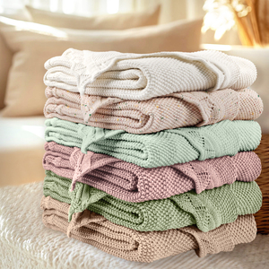 Couverture d'emmaillotage Pinuotu pour nouveau-né, 100 % coton tricoté, chaude, douce, luxueuse, écologique, toutes saisons (échantillon gratuit) - Product Image 5