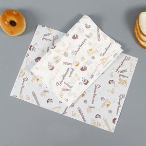 Papel de Embalaje Personalizado Impreso por Ambos Lados con Revestimiento de Cera Antigrasa de Grado Alimenticio para Sándwiches, Bocadillos, Fideos y Ensaladas - Product Image 1