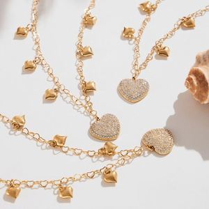 Collar Romántico con Colgante de Corazón de Circonio, Chapado en Oro de 14k y 18k, de Acero Inoxidable, Antideslustre, Estilo Dubái, para Novias - Product Image 1