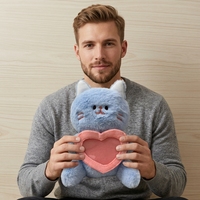 Anoeo Nouvelle Arrivée Couette en Peluche Personnalisée Brodée et Estampillée Or, Motif Cœur Mignon, Rembourrée en Coton PP, pour la Saint-Valentin