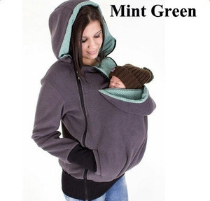 Abrigo de maternidad de canguro para mujer, ropa cálida de talla grande, sudaderas con capucha de transporte para bebé, sudadera con cremallera - Product Image 5