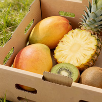 Boîte à fruits en carton ondulé recyclable et compostable, design ventilé, boîte de stockage pour produits, étal de supermarché, emballage de fruits frais