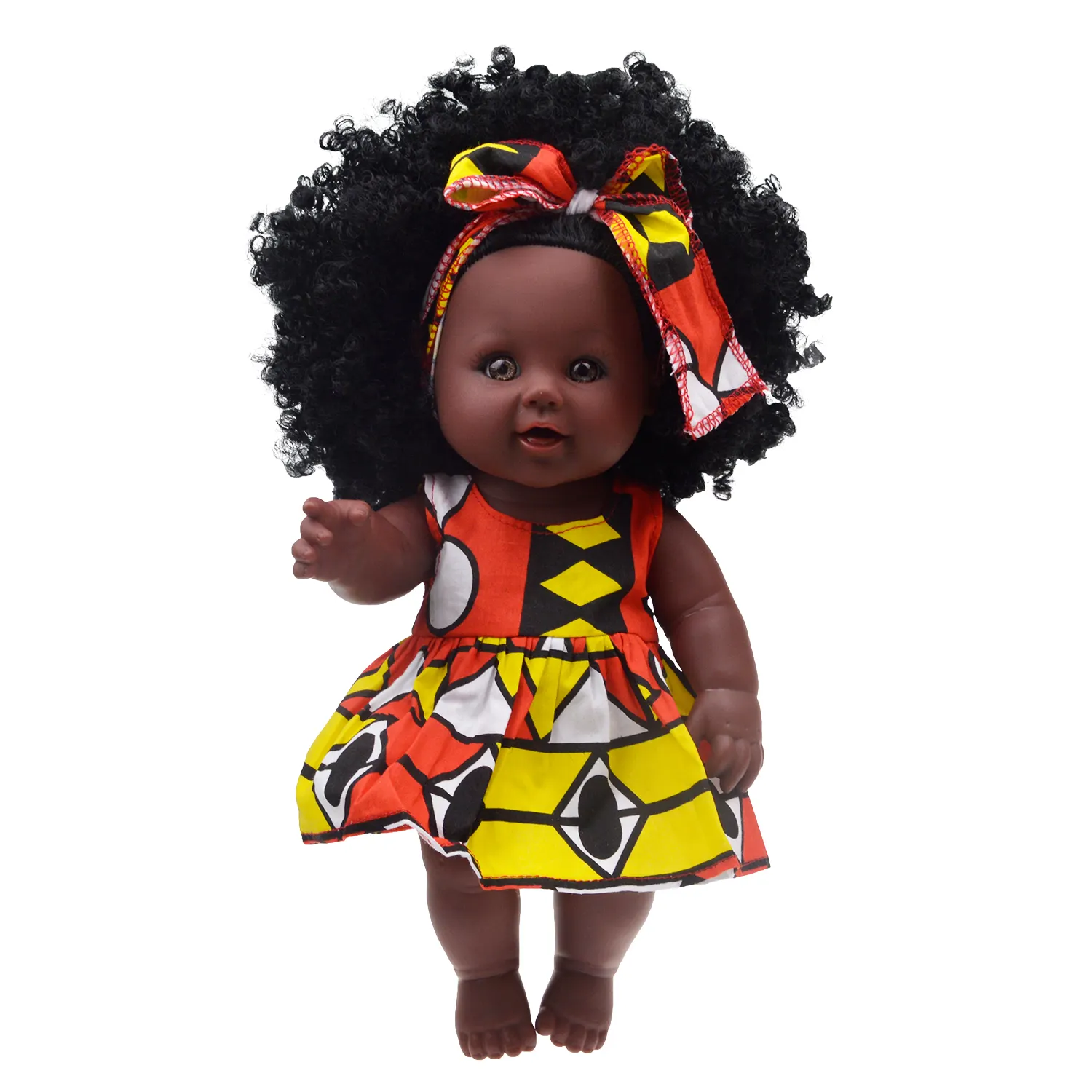 kids beautiful gift lifelike 12 inch african Baby Black doll toys with curly hair