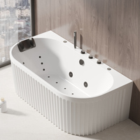 Baignoire d'angle autoportante en acrylique avec massage à air et bain à remous pour salle de bain OEM