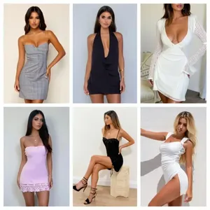 Vestidos Sexys de Alta Calidad para Mujer al por Mayor, Mezcla de Algodón/Poliéster, Estilos Variados, Listos para Enviar, Marca QZ-073 9999 - Product Image 4