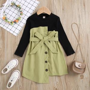 RTS Hot Sale Spring Children's Wear American Style Girls Cotton Dress Sets Belt Children's Skirt Princess Skirt for Kids <b>Clothes</b> - Product Image 3
