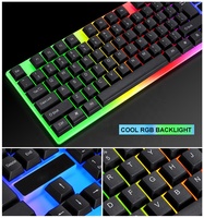 Set Keyboard dan Mouse Gaming USB Berkabel Berkinerja Tinggi 104 Tombol RGB Backlit Keyboard Komputer Combo Mouse dengan Number Pad