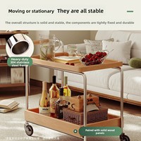 Table d'appoint mobile convertible moderne, table basse de salon, chariot de rangement pour petit appartement avec étagère de canapé