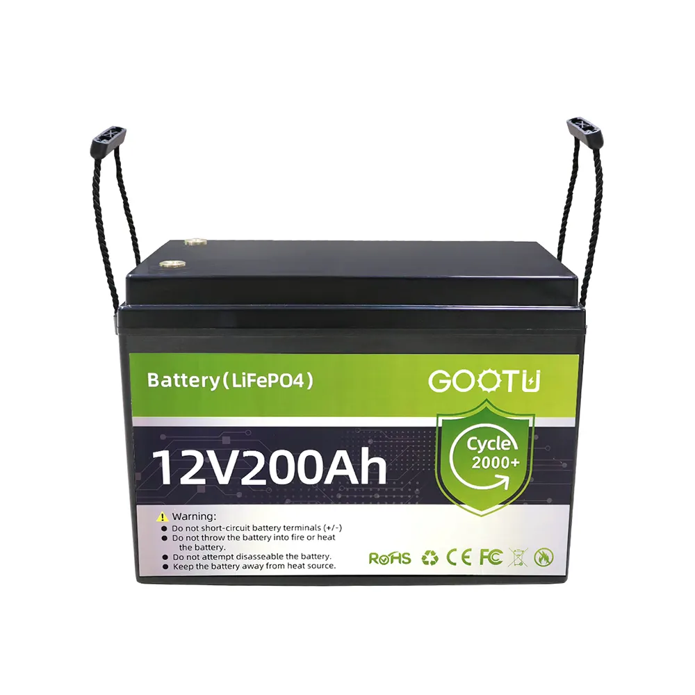 Googu 12V 200ah Lithium Ion Batterij Pakket Omgevingsvriendelijke Horizontale Ontwerp Opslag Batterij 12.8V 1280wh 1500 Cyclus Cel