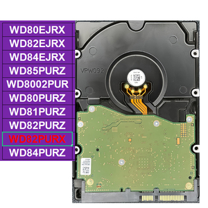 WD82PURX Paars 8TB SATA 6Gb/s 7200RPM 128MB Cache 3,5 inch monitoring HDD AllFrame voor 24/7 NVR DVR beveiligingscamerasysteem - Product Image 1