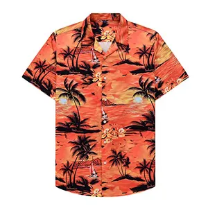 新款夏装弹力男士嘻哈短裤印花男士夏威夷沙滩衫