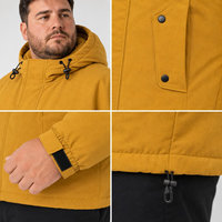 Chaqueta de Plumón para Hombre, Estilo Parka, con Capucha, Bolsillos con Botones, Cordones Ajustables, Cálida para Invierno, Tallas Grandes y Extra Grandes, 6XL 7XL