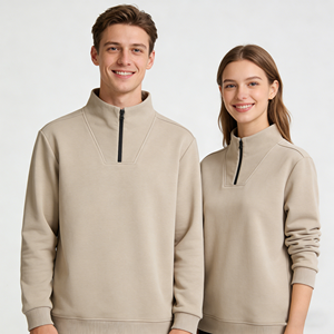 Sudaderas con Cuello Alto y Cierre de Cremallera de 300 GSM para Hombre, OEM ODM, Logotipo Personalizado, Tops de Golf Elegantes y Esenciales, Fabricante Directo de Fábrica - Product Image 3