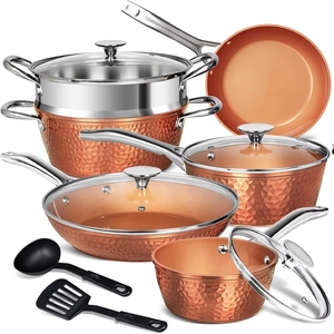 Cocina de Gas de cocina de alta calidad XYL, Color <span class=keywords><strong>cobre</strong></span>, revestimiento sin PFOA, utensilios de cocina, sartén antiadherente de aluminio forjado - Product Image 3