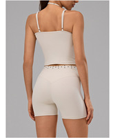 Ensemble de yoga 4 pièces pour femme, color block, débardeur à bretelles réglables, pantalon large, vêtements de danse et de fitness, tenue de sport