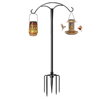 Mangeoire à oiseaux en fer forgé pour extérieur, avec crochet d'alimentation, décoration de jardin, support de mangeoire à oiseaux sur piquet.