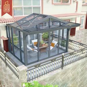 Véranda triangulaire pliable et extensible en verre trempé et aluminium pour <span class=keywords><strong>petite</strong></span> villa, idéale pour l'extérieur - Product Image 1