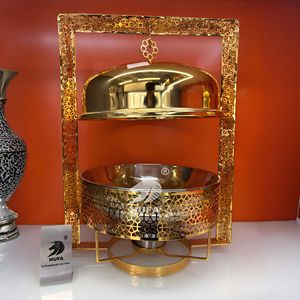 Four à buffet suspendu Hufa en acier inoxydable, circulaire doré, 1500W 3000W, équipement de maintien au chaud pour hôtels et restaurants - Product Image 1