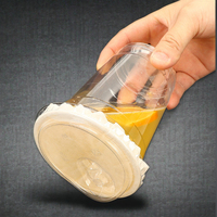 Gobelets en plastique transparent personnalisés ODM en gros pour le café, gobelets froids pour animaux de compagnie avec couvercle en dôme, gobelets à usage unique de 16 oz pour emporter