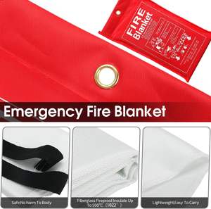 Coperta antincendio Anti-emergenza personalizzata in fibra di vetro 1*1M casa cucina ignifuga ritardante produttore di coperte - Product Image 3