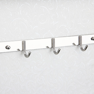 Étagère murale de salle de bain en acier inoxydable poli avec barre porte-serviettes et crochets, 24 pouces, design moderne, rangement gain de place - Product Image 5