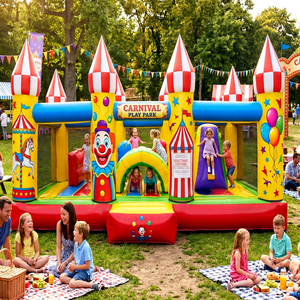 Castillo Inflable Balorama con Toboganes y Zona de Juegos - 3x4x3m, PVC Resistente, Modelo 90114 para Fiestas y Eventos Infantiles, Interior/Exterior - Product Image 1