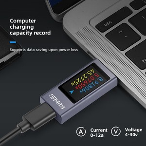 Kws-2303C digitale Handy-Lade <span class=keywords><strong>tester</strong></span> unterstützt 12A Hochstrom-PD <span class=keywords><strong>DC</strong></span>-Voltmeter-Leistungs messer Ein phasen anzeige - Product Image 4