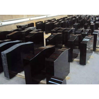 Pierre tombale verticale en granit noir, design européen en marbre, faite à la main, couleur et taille personnalisées, pierre sculptée à 100 % à la main pour cimetière